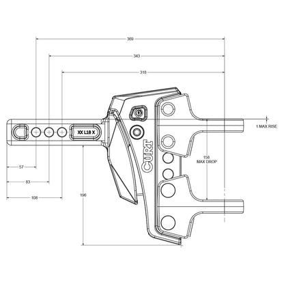 Toyota Land Cruiser CURT Rebellion XD ShockDrop Ball Mount Kit