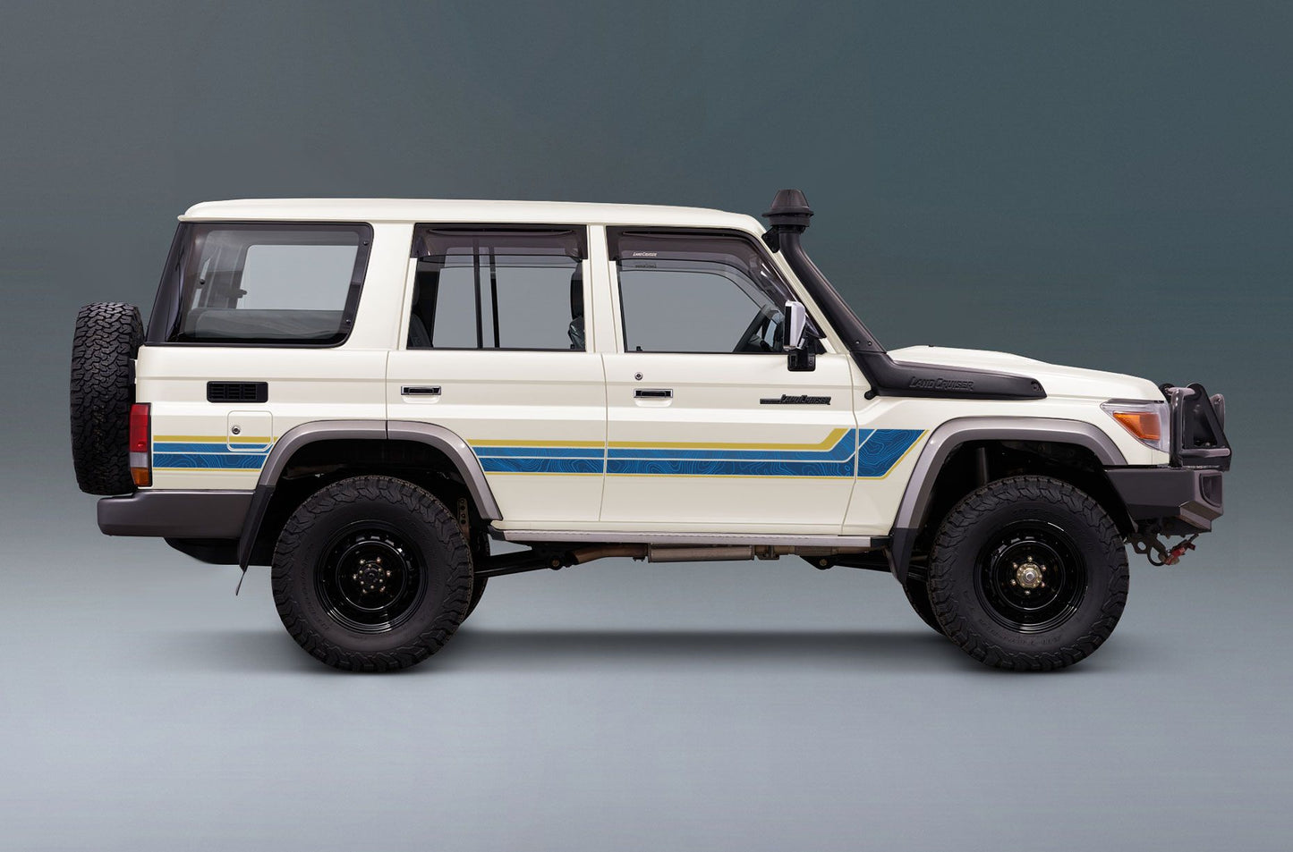 70 Series Land Cruiser Decal Body Stripe Kit (Limited Edition Topographic Renmark) - 76 Series (2007-)