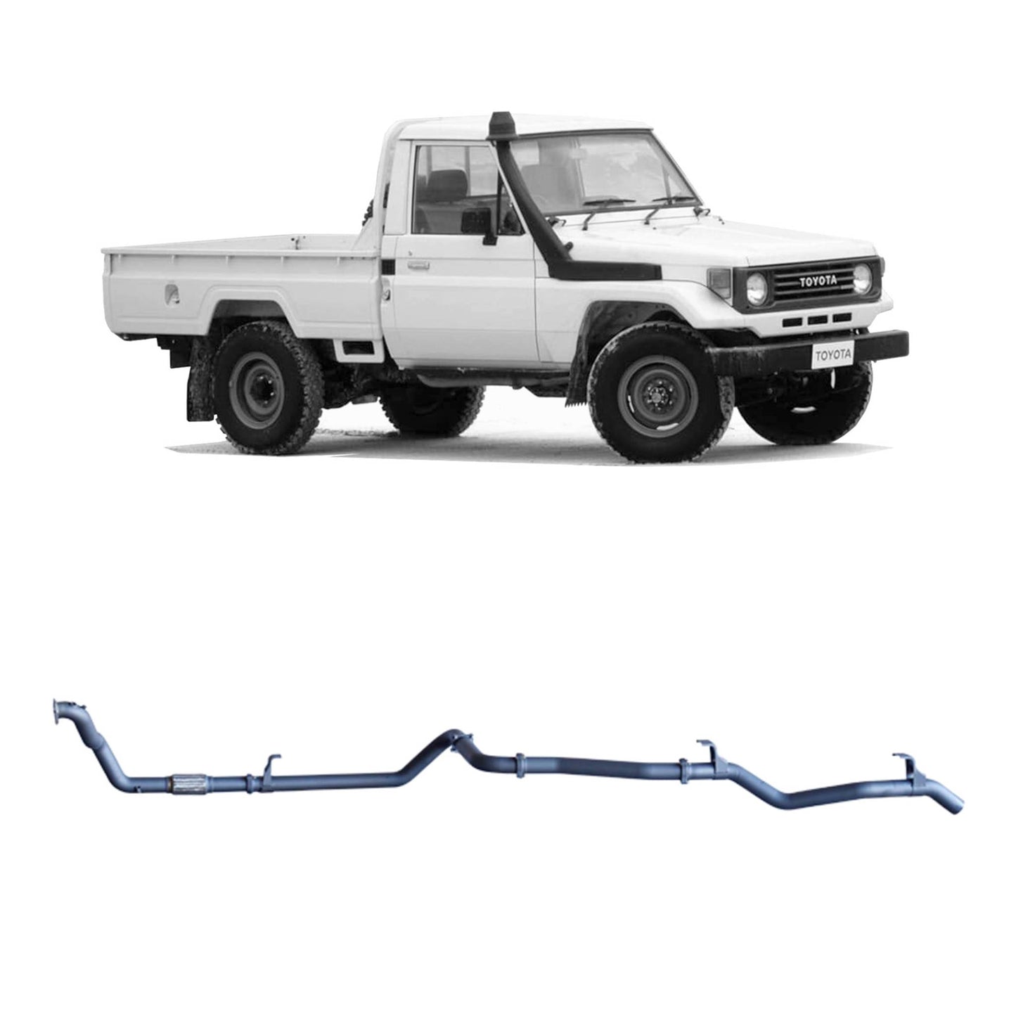 70 Series Land Cruiser Extreme Duty Exhaust - 78 Series (01/1990 - 01/2007), 75 Series (03/1990 - 11/1999)