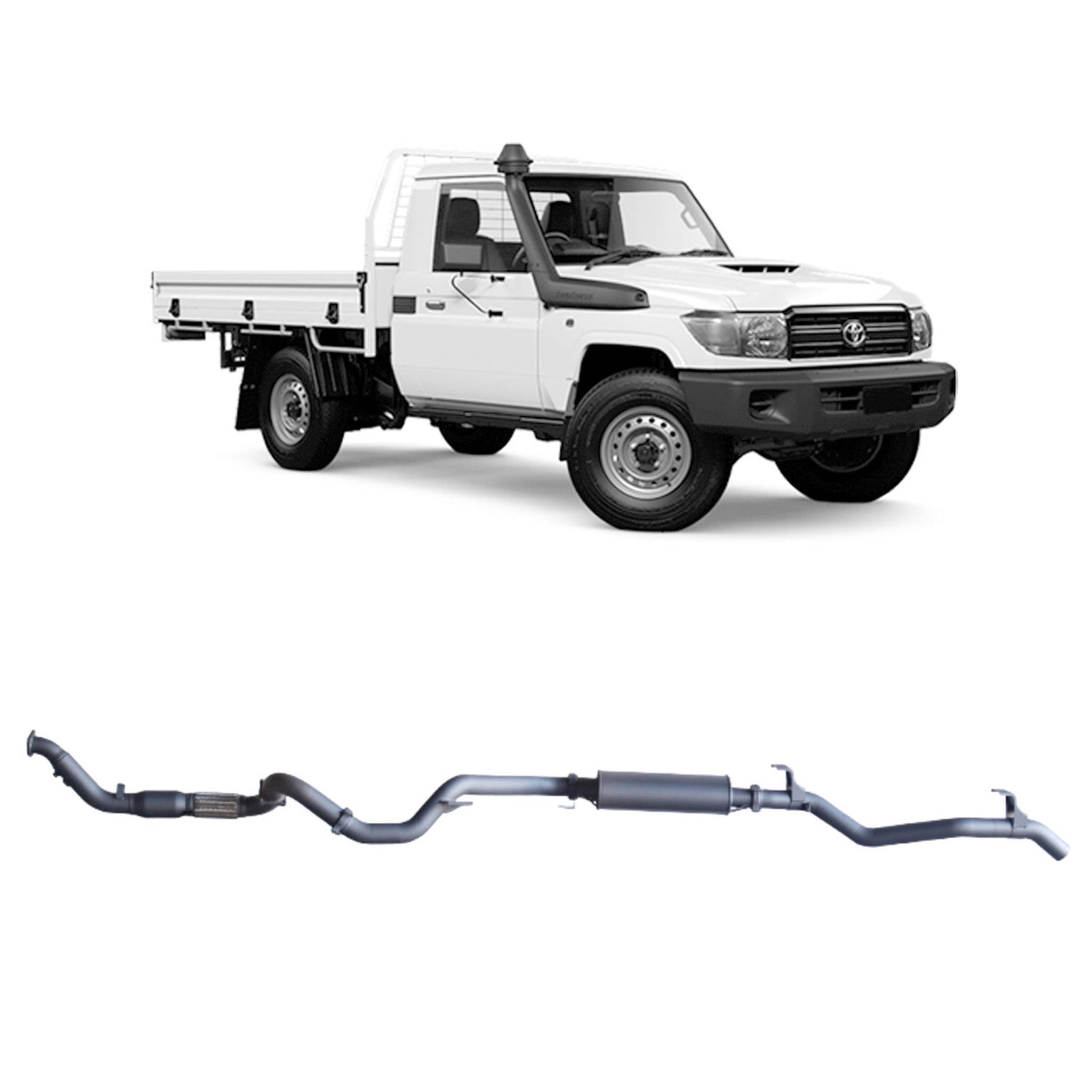 70 Series Land Cruiser Extreme Duty Exhaust - 79 Series Single Cab (03/2007 - 10/2016)
