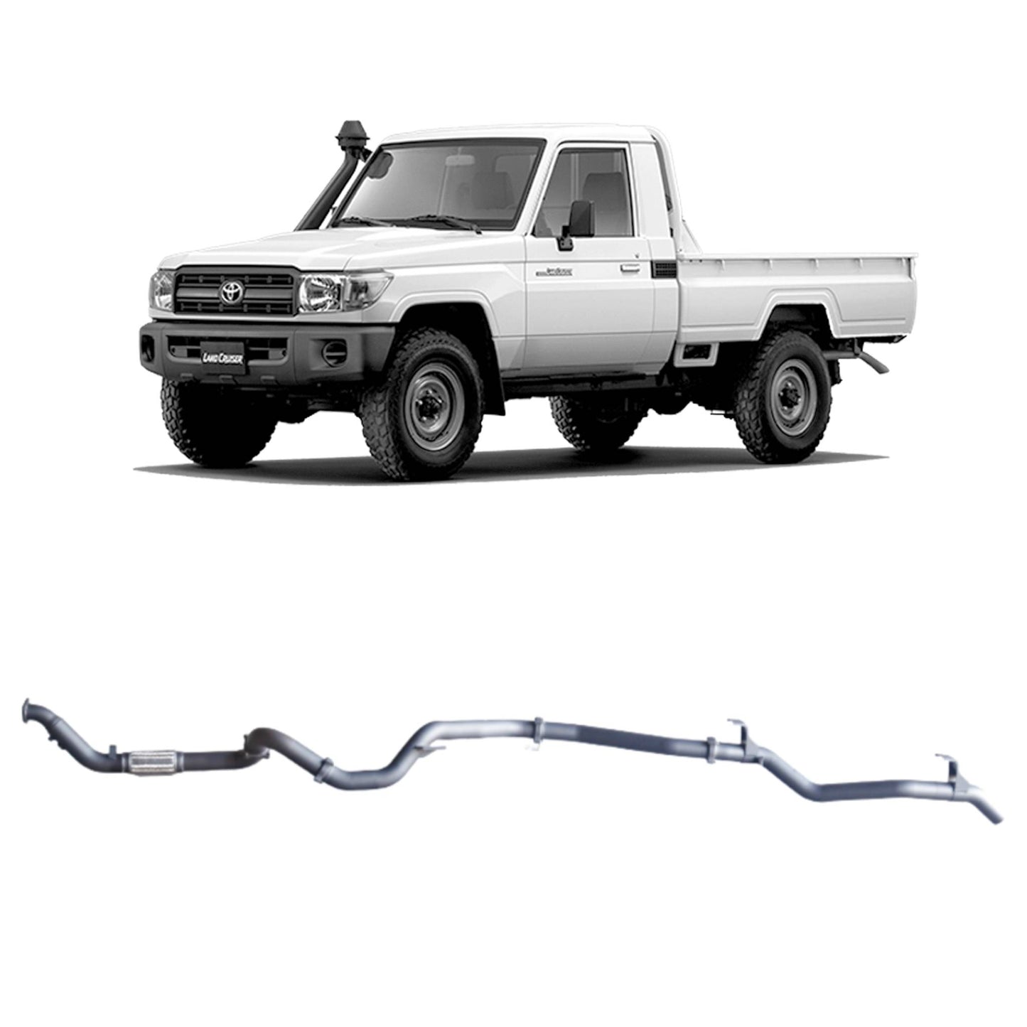 70 Series Land Cruiser Extreme Duty Exhaust - 79 Series Single Cab (03/2007 - 10/2016)