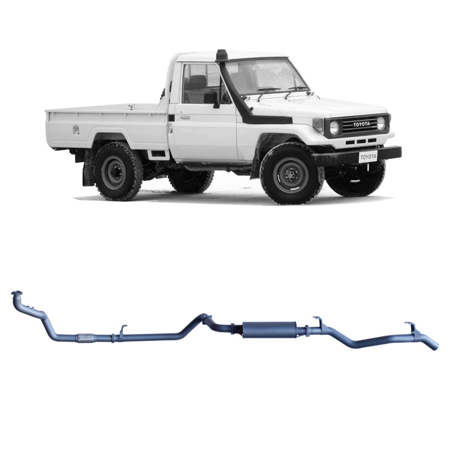 Extreme Duty 3" Exhaust for the Toyota LandCruiser 75/78 Series (view 2)