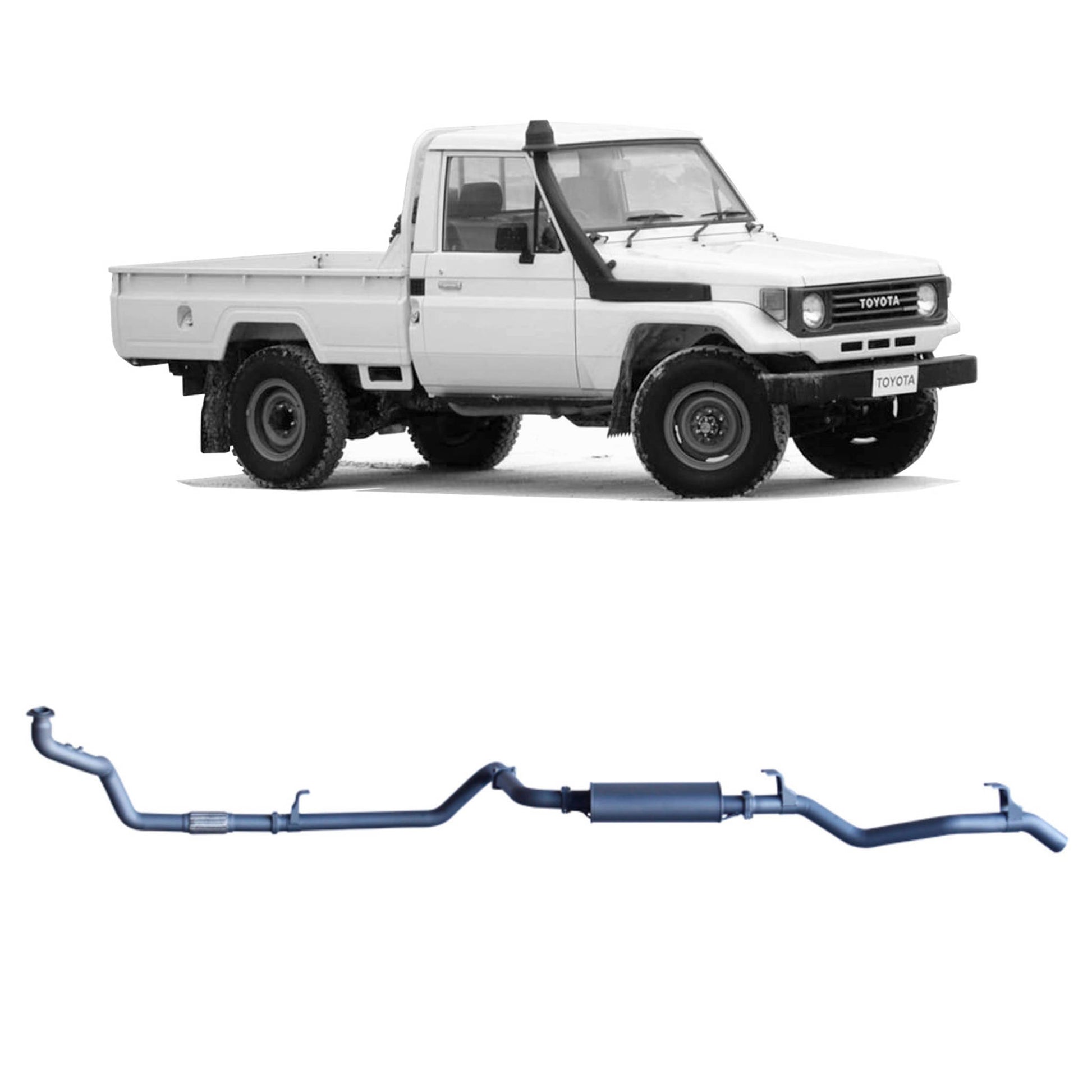 Extreme Duty 3" Exhaust for the Toyota LandCruiser 75/78 Series (view 2)