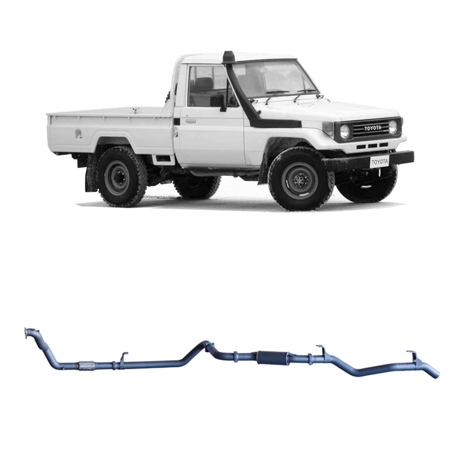 Extreme Duty 3" Exhaust for the Toyota LandCruiser 75/78 Series